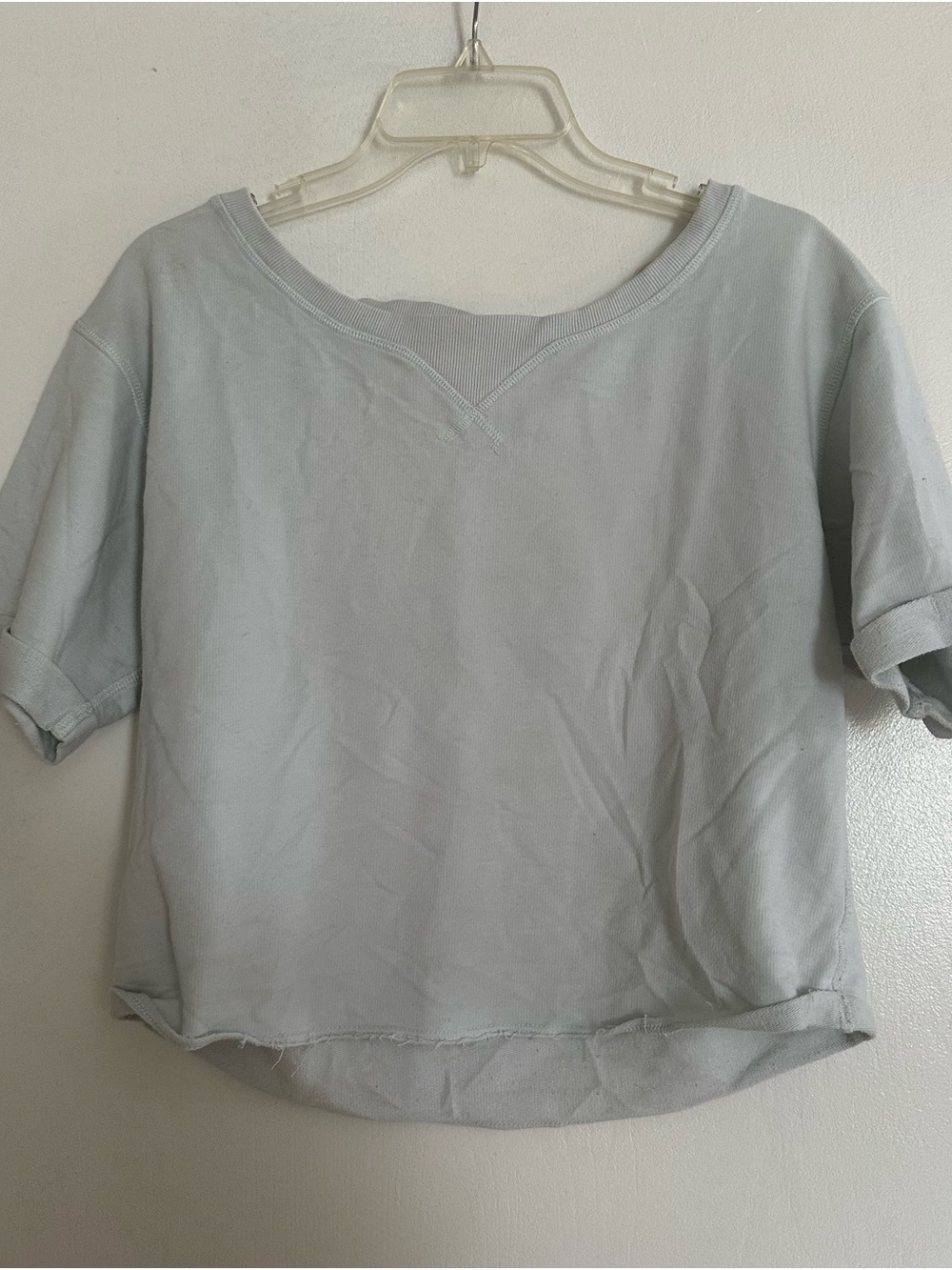 Women’s Light Blue Short Sleeve Pullover Top